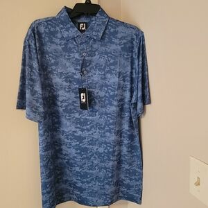 NWT FootJoy Blue Camoflage Golf Shirt